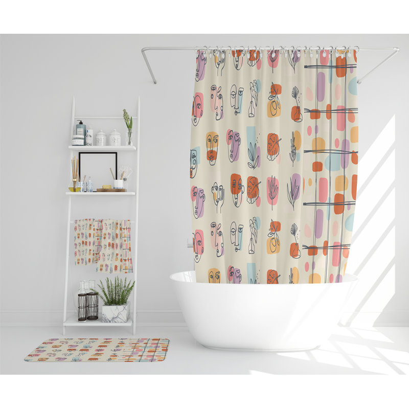 Nazeir Polyester Shower Curtain Set
