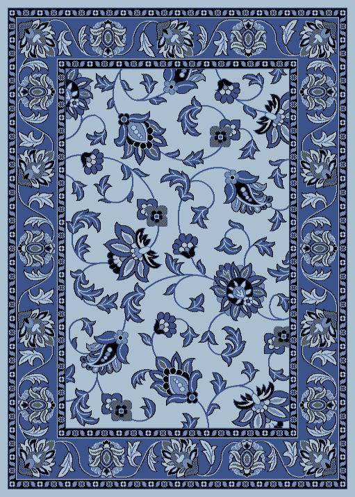 Tapis bleu area, 5'2" x 7'2"