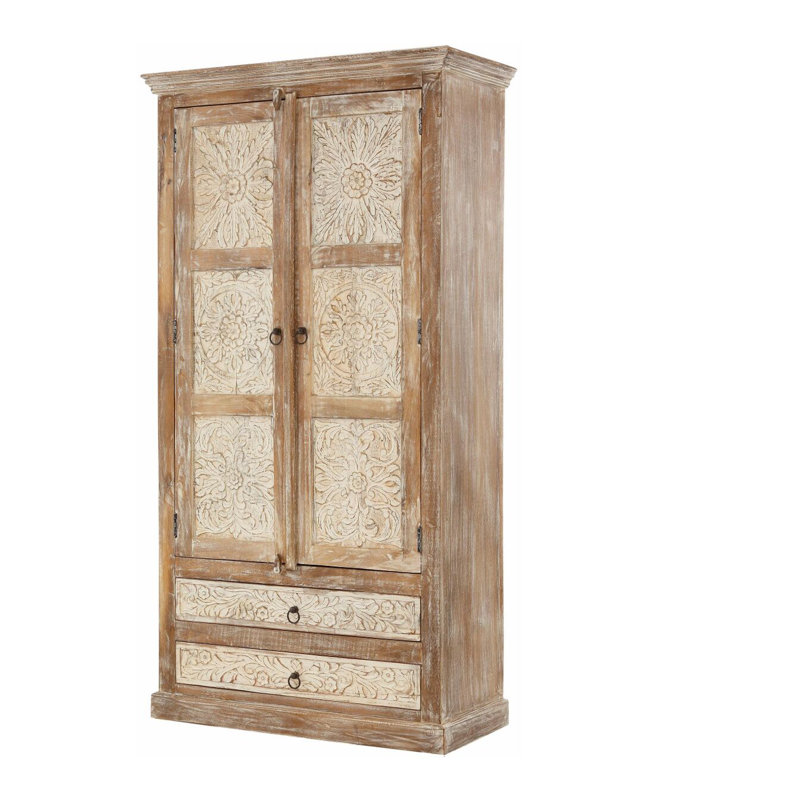 Daouha 2 Door Solid Wood Wardrobe