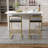 Modern Bar Stools Upholstered Bar Height Barstools With Low Back And Metal Frame Couter Tall Bar Chairs(Set Of 2)-106856616