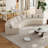 Sectional Sofas, 4-Module Curved Modular Sofa for Living Room Bedroom Office, 8 Pillows Included | Corduroy | Beige