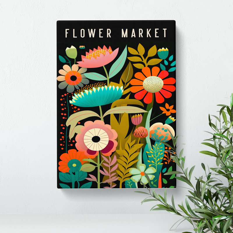 Modern Flower Market Exhibition No.4 - Wrapped Canvas, 91cm H x 60cm W x 3cm D