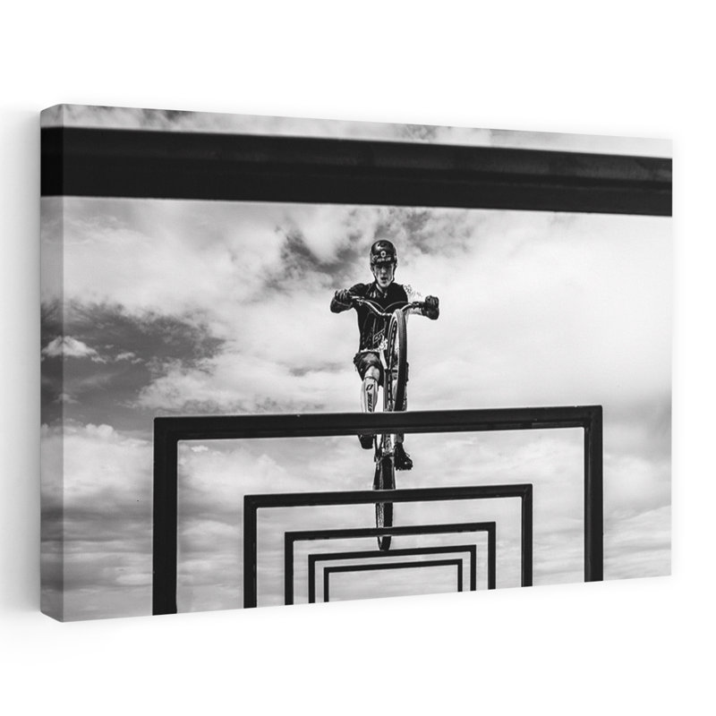 «Vélo Procès», défi, paysage contemporain abstrait, impression d'art mural, 12" H x 18" W