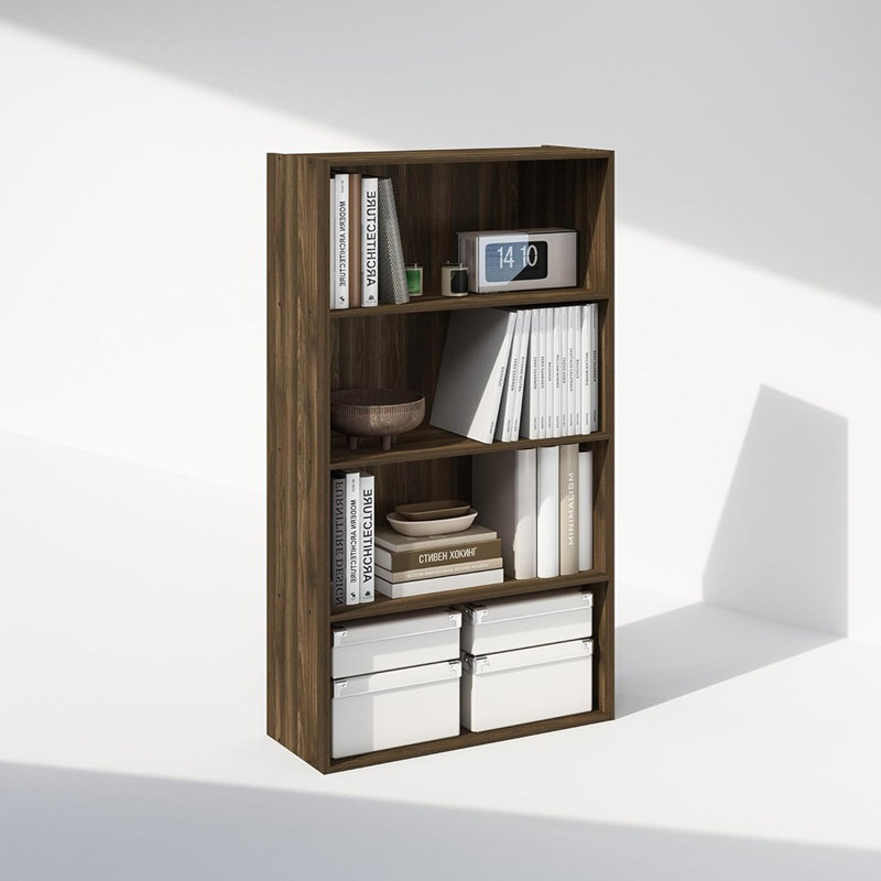Bibliothèque simple à 4 niveaux, bibliothèque ouverte, pour bureau à domicile, chambre à coucher et salon