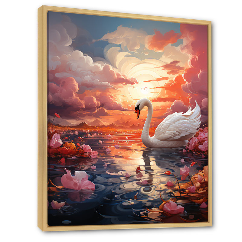 Gracieux Mirage Swans, Cadre naturel flottant, H 32 po x l 16 po