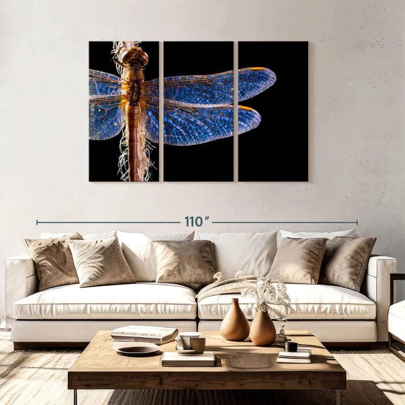Brampt Blue Dragonfly Wings, 48" H x 74" W