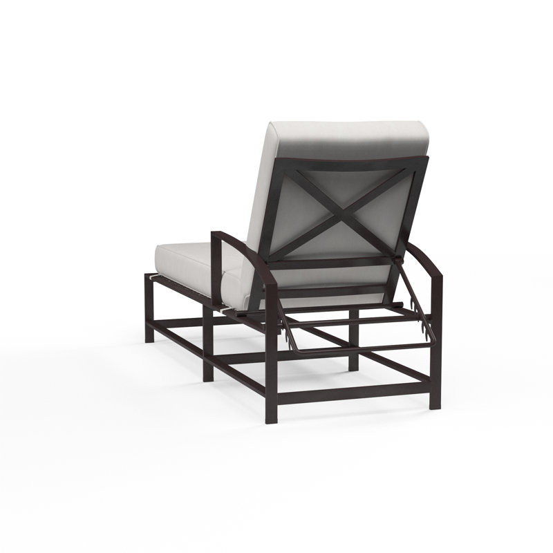 La Jolla Outdoor Chaise Lounge, Canvas Flax Sunbrella®