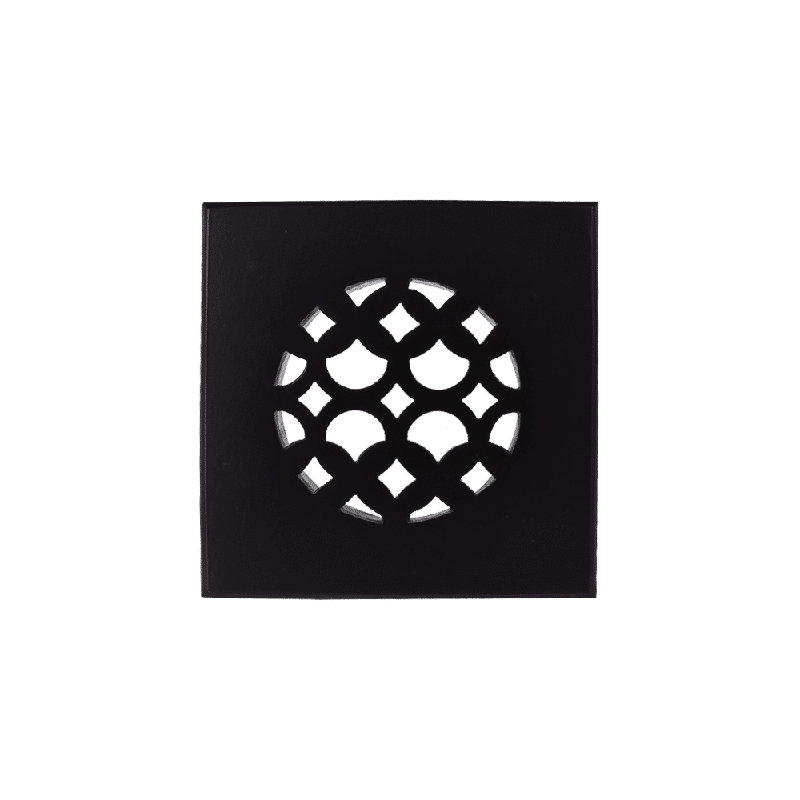 Couvercle d'évent en fonte d'aluminium, plaque frontale carrée 5,5 x 5,5, gril rond de 4 po, VR100, Blanc, 6" L x 6" W x 6" H