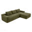 Canapé modulaire de 97 po, canapé modulaire Cloud avec assise profonde, canapé modulaire moderne en L avec méridienne, canapé rembourré pour salon, sans assemblage, vert-1224903264