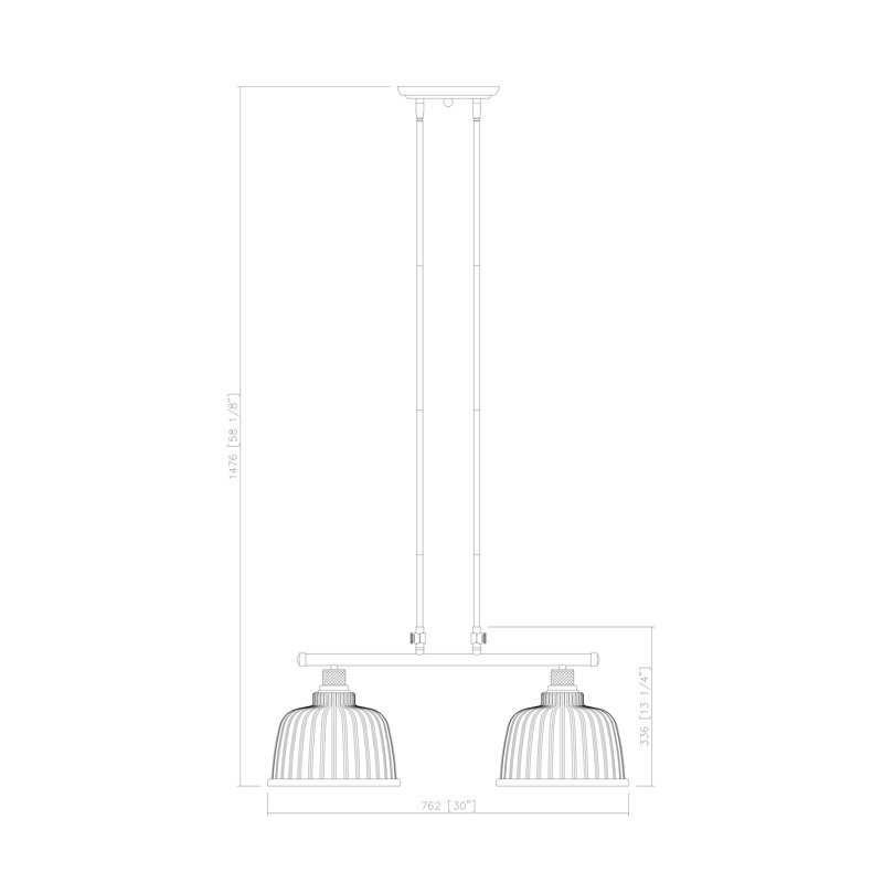 Luminaire suspendu 2 lumières Hemsworth