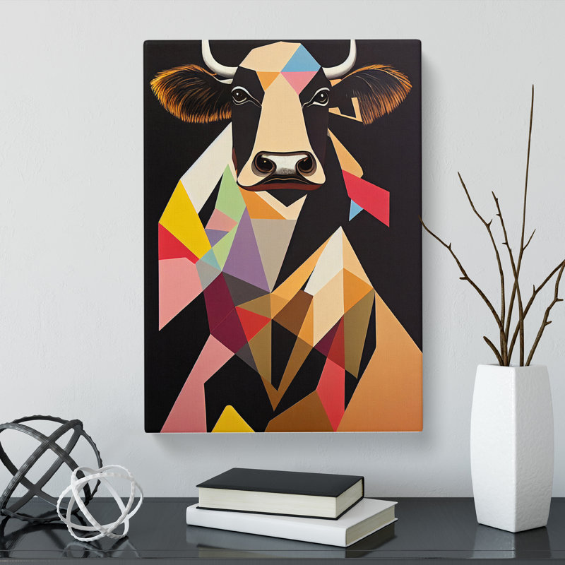 Cow Avant Garde - Wrapped Canvas, 76cm H x 50cm W x 3cm D
