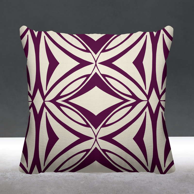 Coussin décoratif intérieur / extérieur Eamon, L 19 po x H 19 po, Violet