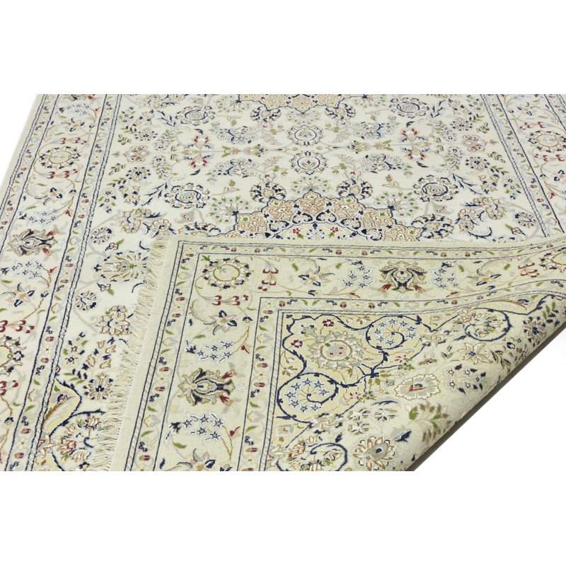 Tapis crème crème à motif oriental Indo-nain 6 x 12