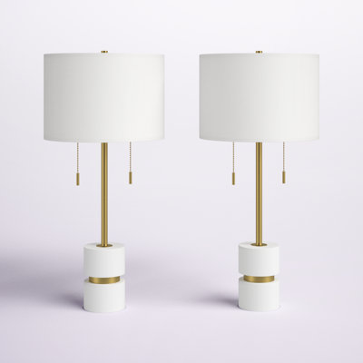 31.5'' Tall White Metal/Resin Table Lamp Set