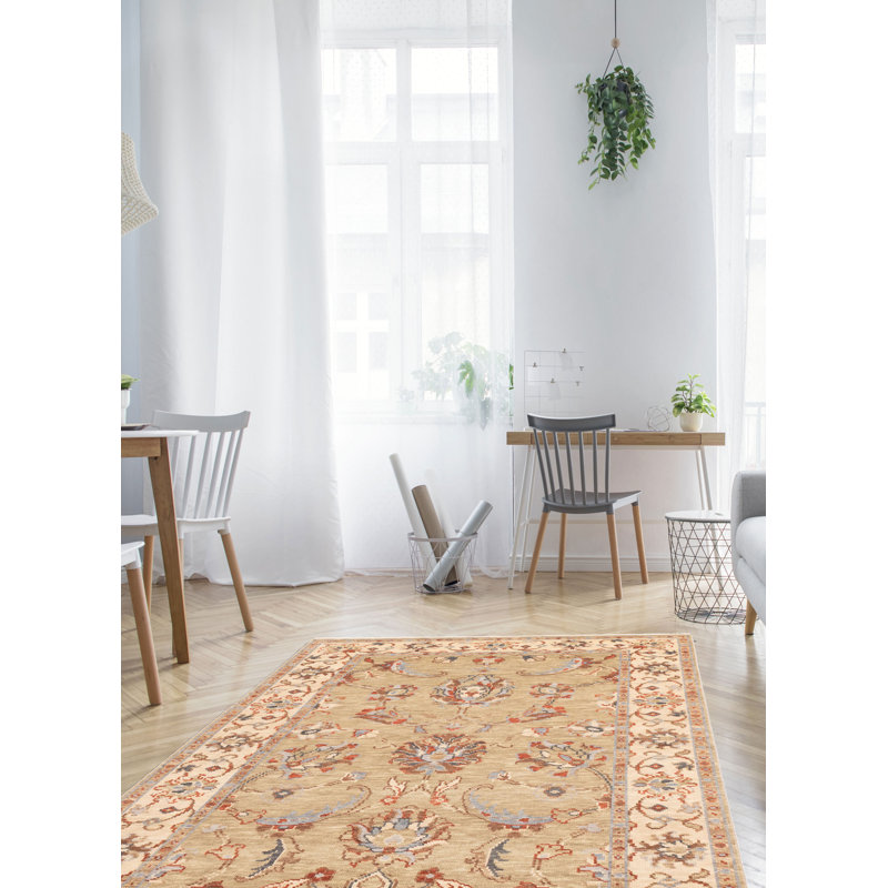 Tapis moderne Oushak olive 5 pi 2 po x 7 pi 10 po