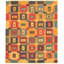 Tapis de zone en laine dorée/rouge 8 pi x 9 pi 11 po one-of-kind main-noué la new age anatolian