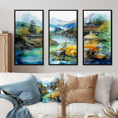 Ensemble d'art japonais sur toile, Japon