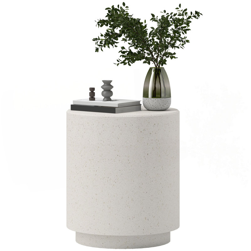 Table d'appoint ronde HOMcom, table d'appoint légère avec finition terrazzo, table de bout avec 4 pieds réglables pour l'intérieur et l'extérieur
