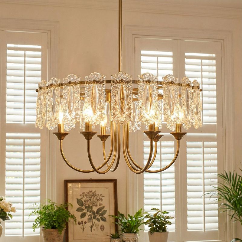 Lustre tambour 24 po 6 lumières