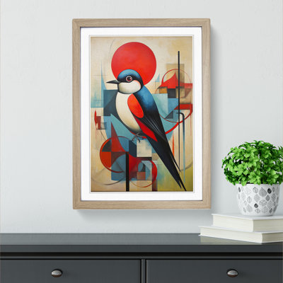 Swallow Constructivism - Single Picture Frame Print on Wood
