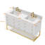 48 po X P 22 po P 35,4 po Meuble-lavabo simple H en blanc avec plateau en marbre blanc-676634626-676634631