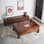 Table basse en bois massif avec quatre tiroirs.-338257630