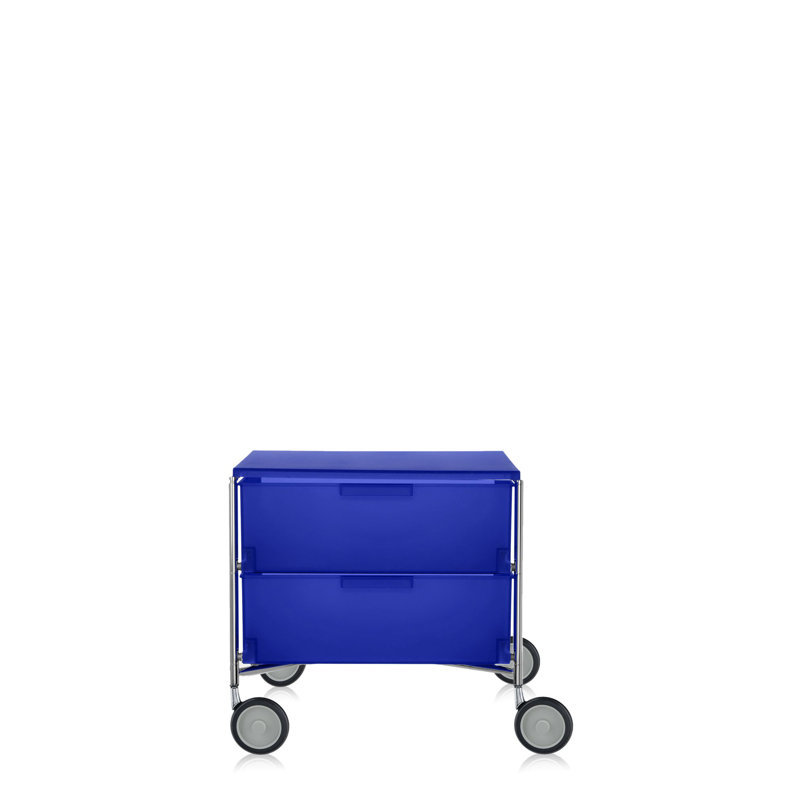 Mobil Drawer Storage, Translucent Cobalt, With Wheels, 6 Hi