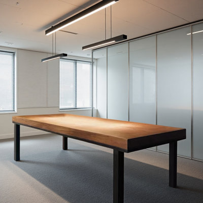 Thickened solid wood tabletop rectangular meeting by 17 Stories