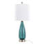 Lampe de table Bottega 22 po en verre saphir bleu, nickel brossé et toile de lin blanche de Grandview Gallery - ensemble de 2