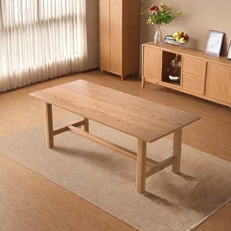 Table en bois massif avec des coins arrondis simples, H 29,53 po x L 55,12 po x l 27,56 po