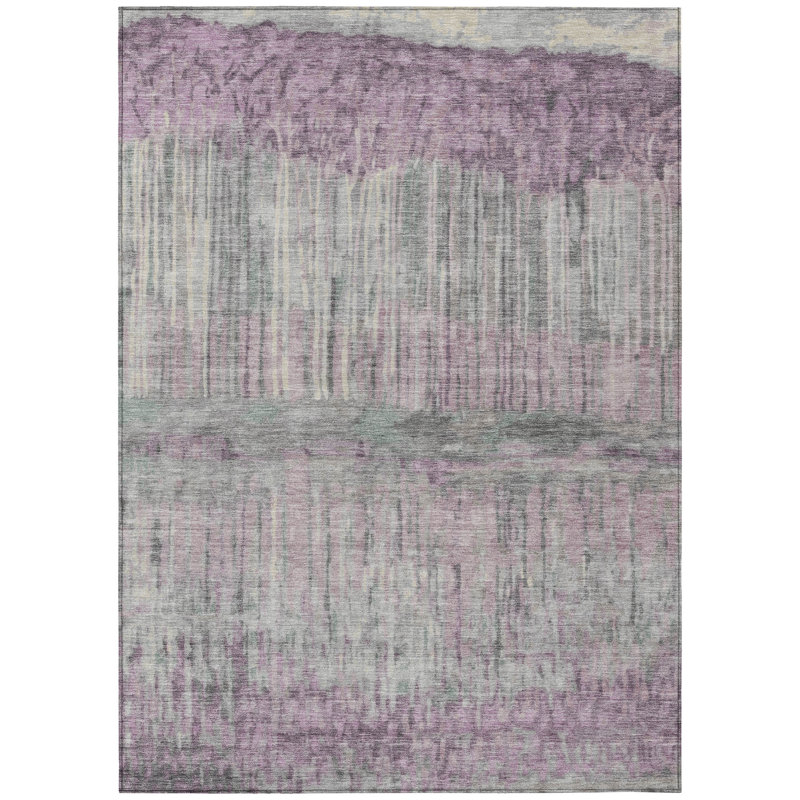Machine Washable Indoor/Outdoor Chantille ACN2428 Abstract Rug, 10' x 14', Lavender
