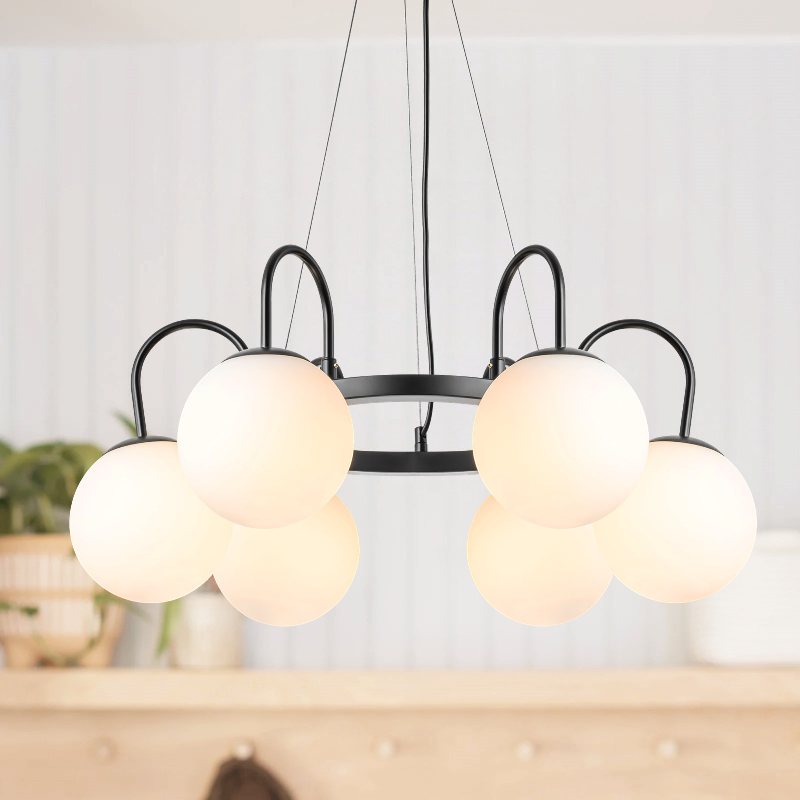 Royelle 6-Light Chandelier, Black