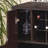 Modern Wine Cabinet Red Cocoa With Two Doors Removeable Wine Bottle Rack Metal Wine Glass Racks Four Shelves