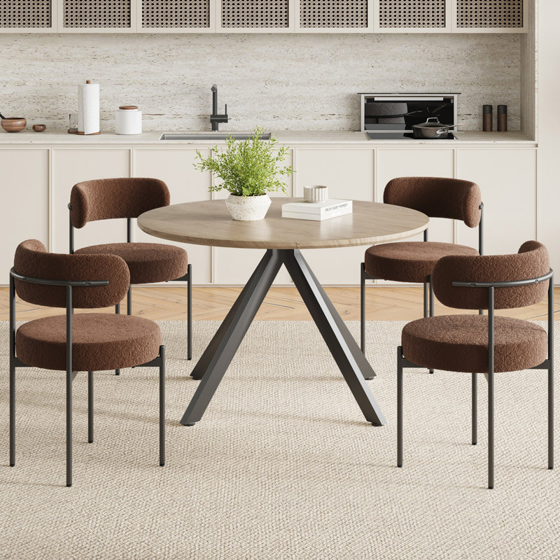 Table de salle à manger moderne et minimaliste, Brun