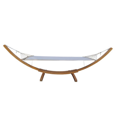 1-Person Hammock with Stand Set for Outside & Inside, Indoor Outdoor Standalone, plywood+canvas
