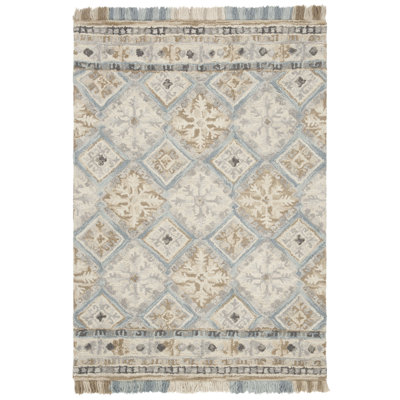 Tapis beige en laine / coton touffeté à la main Ferrera