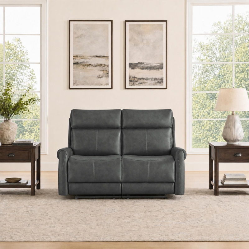 Canapé inclinable électrique 53,9 po 2 places, Gris crème