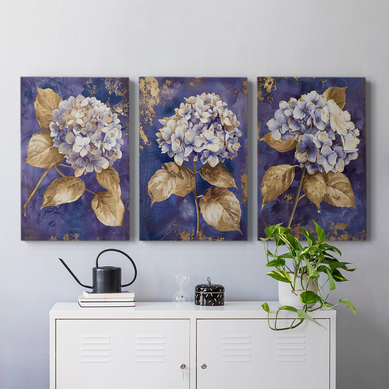 Série d'étude florale Lxxxi - ensemble de toiles tendues avec châssis Premium - prêt à être accroché