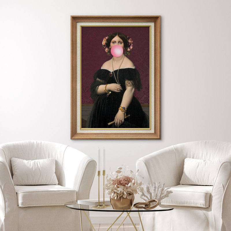 «Classic Woman Pink Bubblegum» sur, Cadre naturel de qualité supérieure, H 36 po x l 26 po