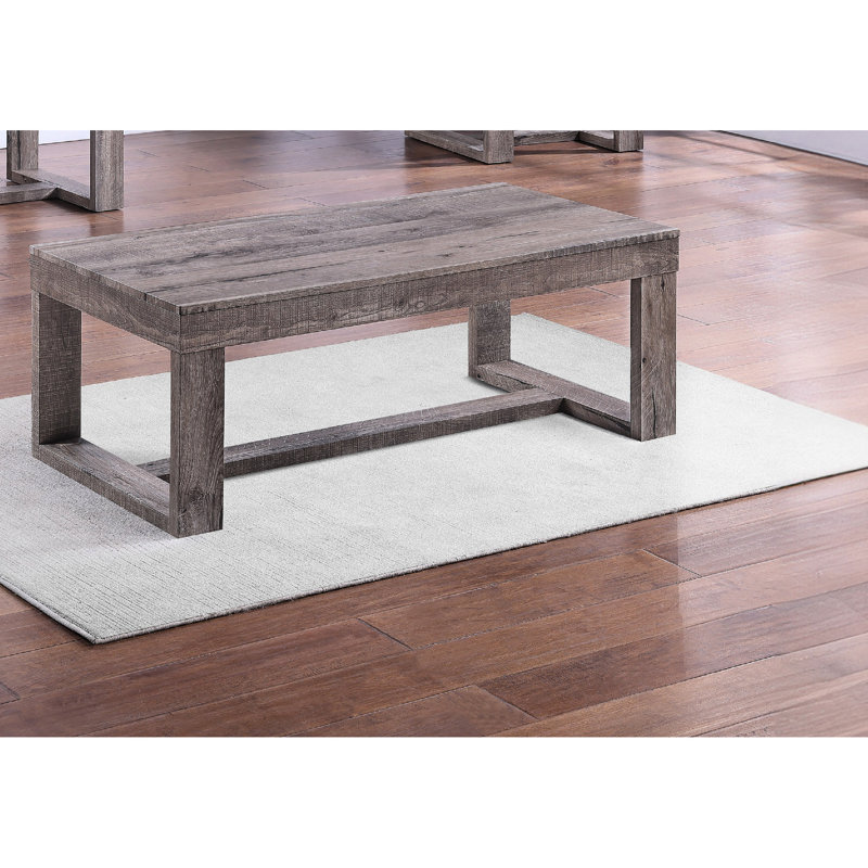 Table basse contemporaine en bois pour le salon - Finition brun rustique, gris et brun clair | Idée de cadeau