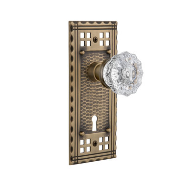 Assiette artisanale avec trou de serrure décoratif et poignée de porte en cristal Nostalgic Warehouse