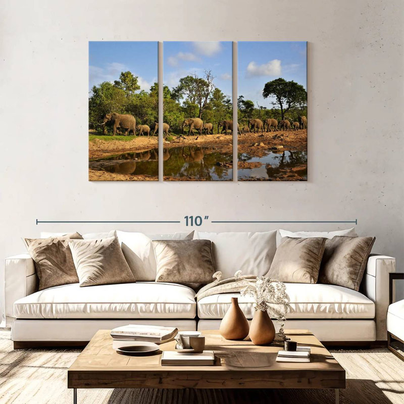 Brampt Kruger Park Elephants, 48" H x 74" W