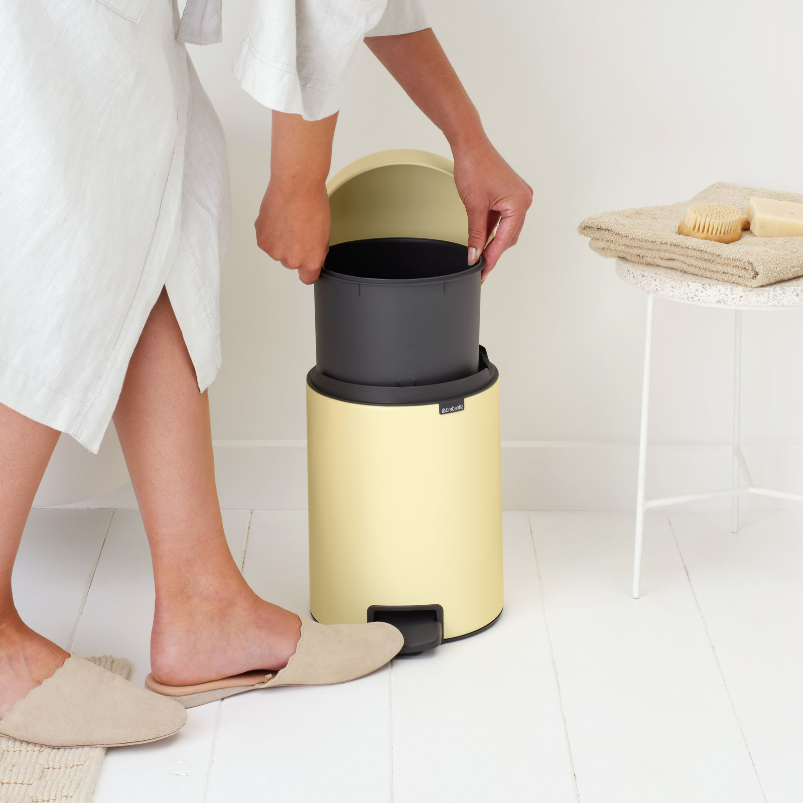 Brabantia Newicon 1.3gal Step-On Can, Mellow Yellow