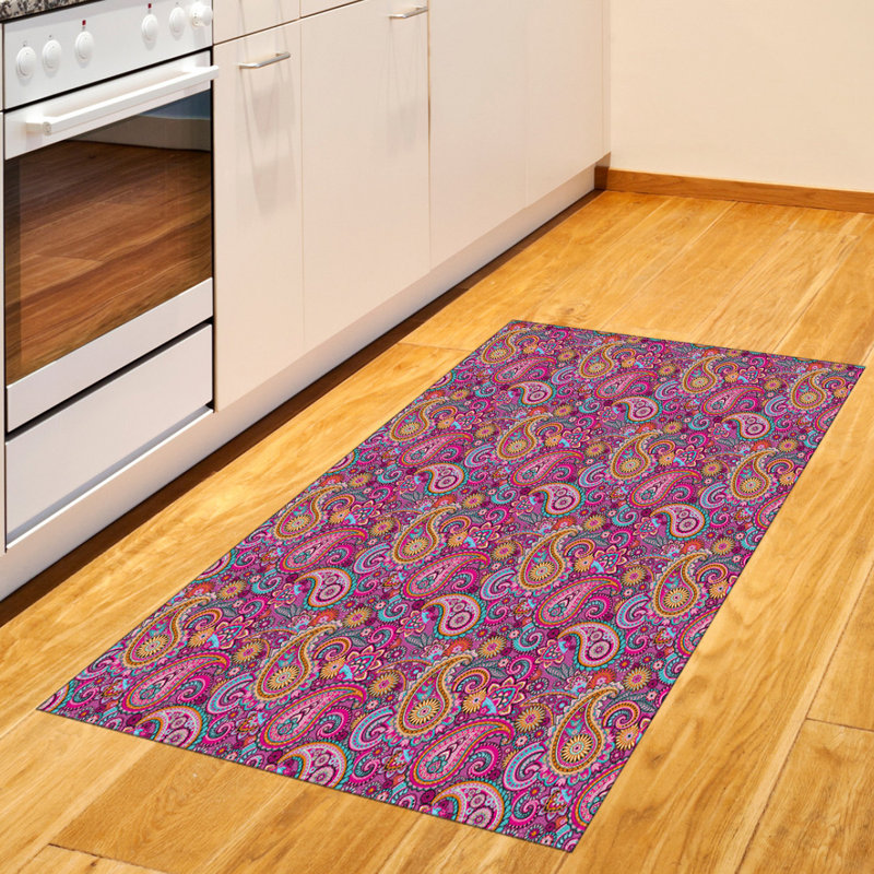 Paisley High Density Long Fiber Poly Threads Decorative Area Rug Carpet, Rectangle 2'7" x 5'