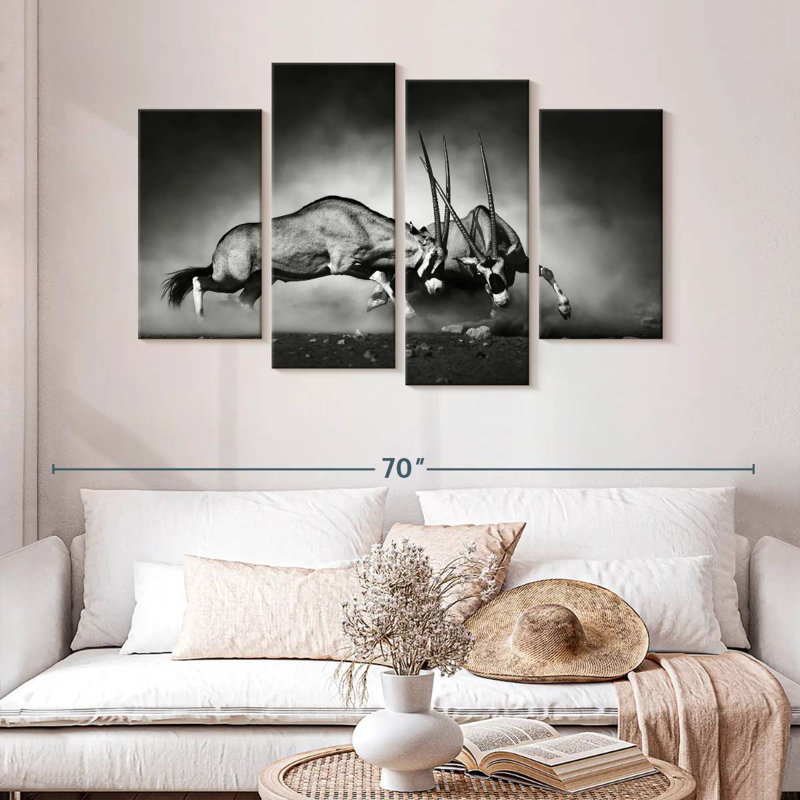 Fighting Oryx, 32" H x 52" W