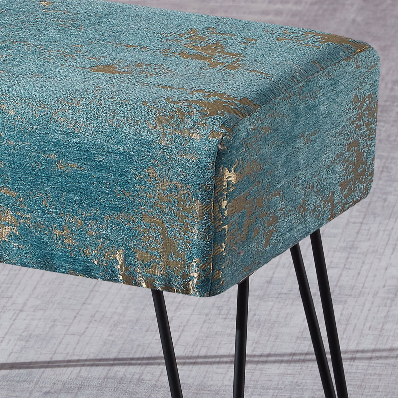 Lygia Upholstered Ottoman, Turquoise