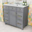 Meuble-lavabo en bois avec lavabo, tiroir de rangement, tablette et portes-914255160-914255164