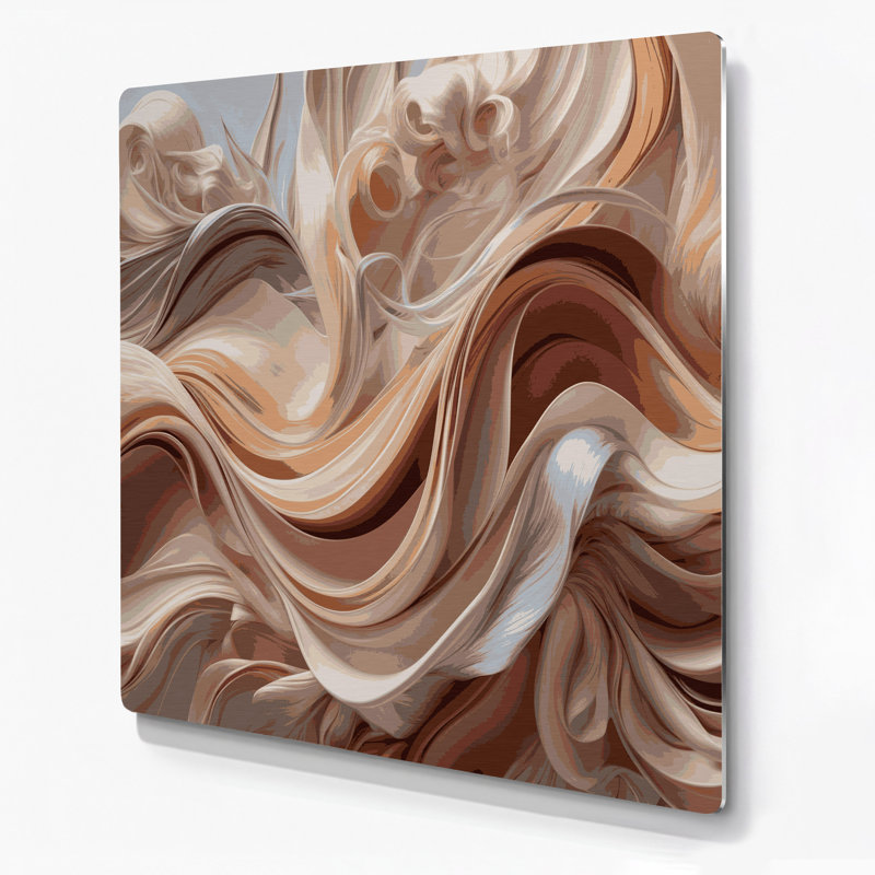 «Lyrical Abstraction 78», art mural en métal brun, H 12 po x l 12 po