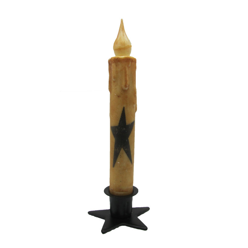 Unscented Flameless Taper Candle, Black