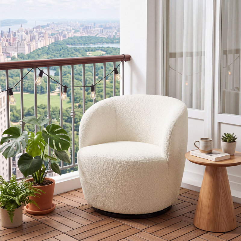 Fauteuil demi-tonneau Hadriel, Boucle blanc